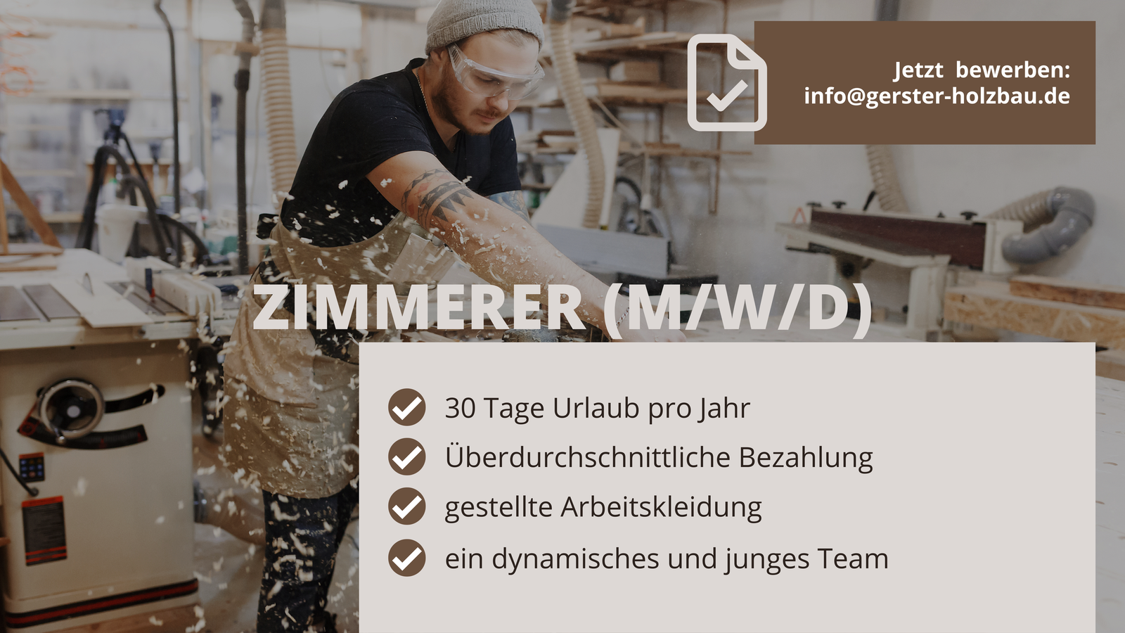 Stellenanzeige Zimmerer