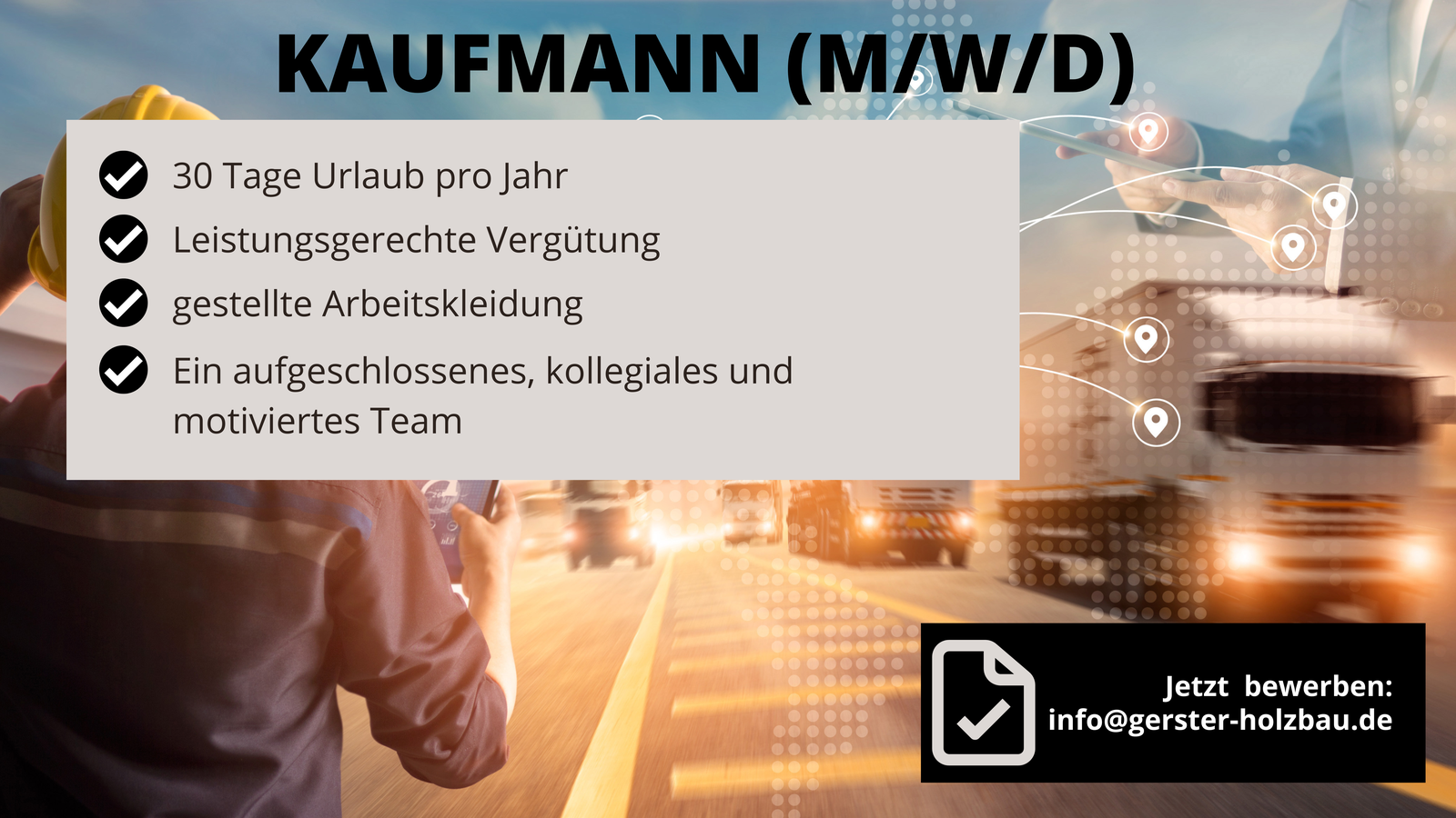 Stellenanzeige Kaufmann / Kauffrau