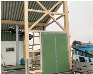 Anbau an einen bestehenden Stall – Detail